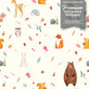 GW9021 Painted Forest Animals Peel & Stick Wallpaper Roll 20.5in W x 18ft L