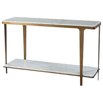 Art Deco Style White Marble Top Console