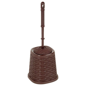 Wicker Free Standing Toilet Brush and Holder Color, Brown