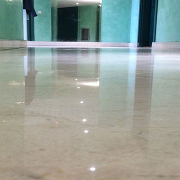 Rénovation d'un hall en marbre Marfil