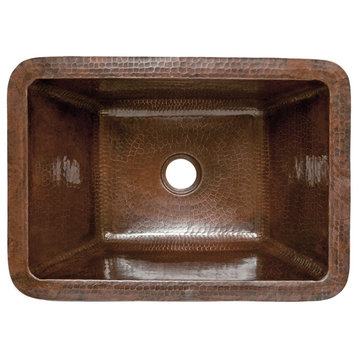 Rectangle Hammered Copper Bathroom Sink, Oil Rubbed Bronze