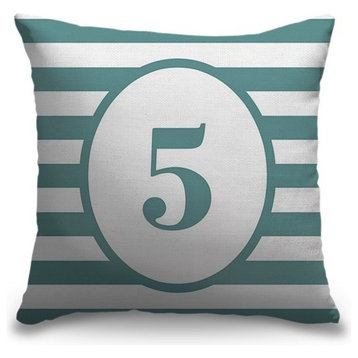 "Number Five - Striped Oval" Pillow 20"x20"