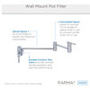 Parma Wall Mount Kitchen Pot Filler, Stainless Steel