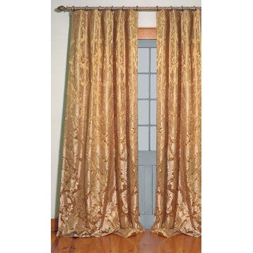 Deca Silk Curtains, Gold, 84x52