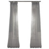 Strasbourg Dot Gray Patterned Linen Sheer Curtain Single Panel, 50W x 84L