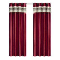 Royal Tradition - Milan Blackout Multilayer Energy-Saving Curtain, Red, 54"x96" Single - Curtains