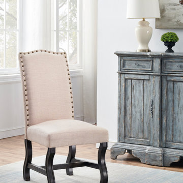 Dwight High Back Cream Upholstered Accent Side Chairs