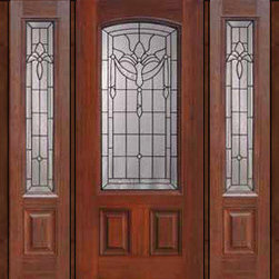 Prehung Side lights Door 80 Fiberglass Palacio Arch Lite Glass - Front Doors