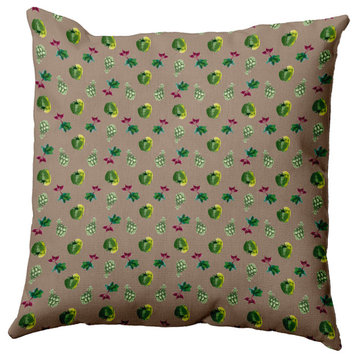 Three Veggies Pattern Decorative Throw Pillow, Doe, 20"x20"