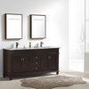 Fayer 60" Double Sink White Vanity With Carrara Marble Top, Espressal