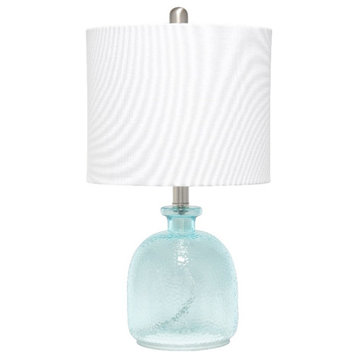 Elegant Designs Textured Glass Table Lamp Clear Blue