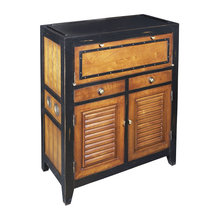 black trim with natural wood