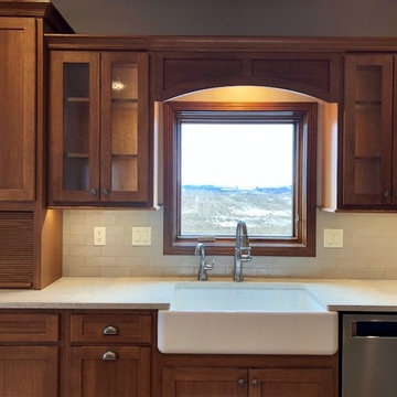 New Construction Rift Cut Oak Briarwood Koch Cabinets MSI Grey Lagoon Quartz