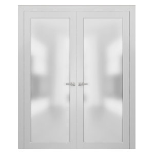 Planum 2102 Interior Double Door White Silk With Glass