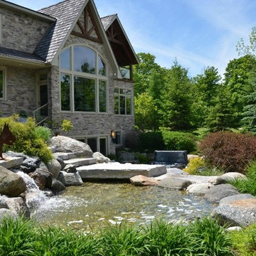 Water fall, pond & bridge