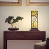 17" Stained Glass Lavish Vine Hurricane Lamp