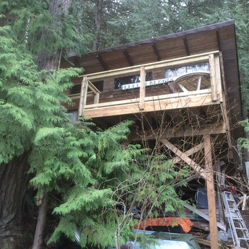 Inlaw's Harrison Lake Cabin Deck (off grid)