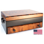 American Chest - #FFB01 FLAMING AMISH Birch 1-Drawer Flatware Chest - #FFB01 Flaming Amish Birch, One-Drawer Flatware Chest. Solid American Maple Hardwood with Flaming Birch Lid and Drawer front & Anti-Tarnish Lining. Made in USA by AMISH Craftsmen.