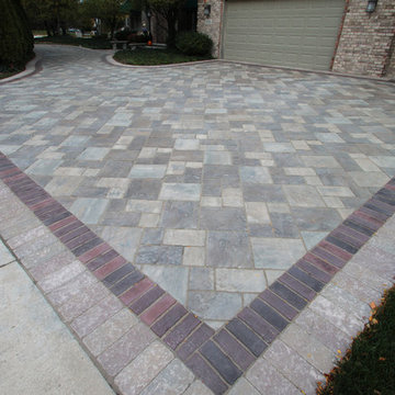 Brick Paver Driveway with Banding