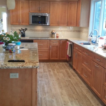 MAPLE BUTTERNUT KITCHEN, BEACH THEME BUT NOT WHITE!