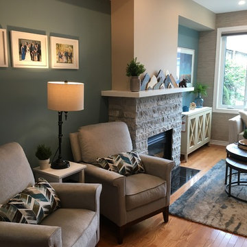 Living room/dining room transformation and Entry