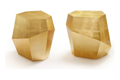 THREE ROCKS Gold Side Table By INSIDHERLAND