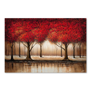 'Parade of Red Trees' Canvas Art by Rio, 22" x 32" - Traditional ...