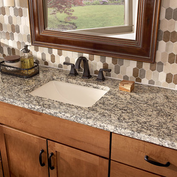 Pallini Bathroom Cabinetry in Maple Caramel Finish
