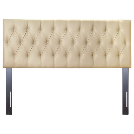 Lynn Faux Leather Headboard, Ivory, Queen/Full