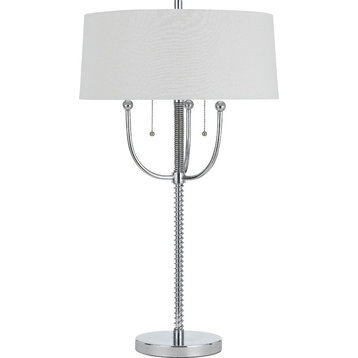 60W 2 Lesinametal Floor Lamp With Linen Shade
