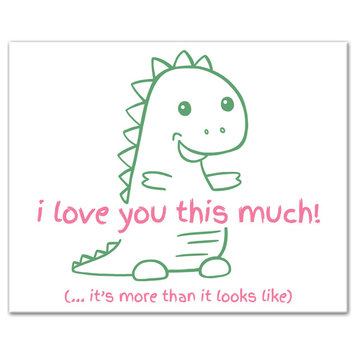 Love You This Much Dino 8x10 Canvas Wall Art