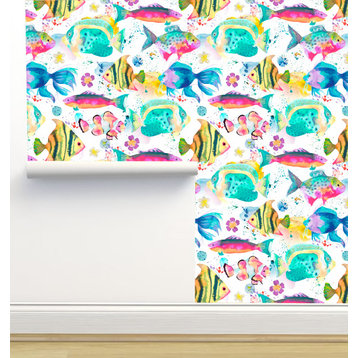 Sea Marine Colorful Fishes Wallpaper by Ninola Designs, Sample 12"x8"