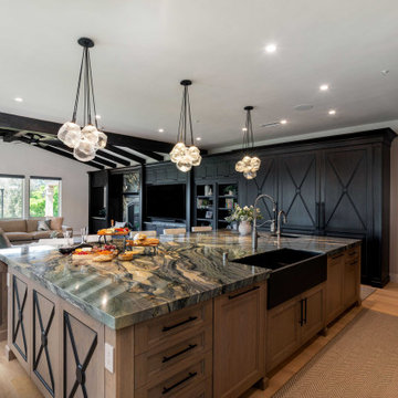 San Diego Open-Concept Kitchen with Oversized Stone Island and Custom Built-Ins
