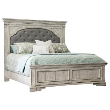 Highland Park Bed, Distressed Rustic Ivory, Queen