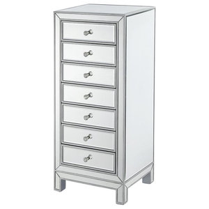Borghese Mirrored 5 Drawer Chest, Borghese Mirrored Armoire