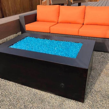 Colorful Patio with Steel Fire Pit