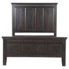 Carved Solid Wood Panel Bed, Queen