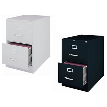 Value Pack (Set of 2) Drawer Legal File Cabinet in Gray and Black