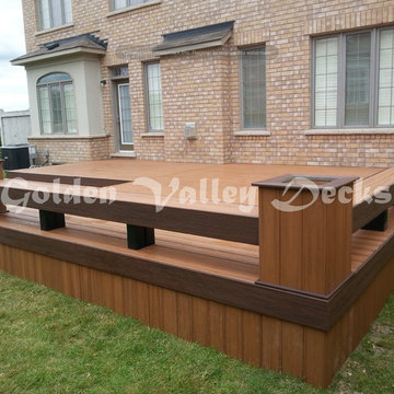 trex ticki torch deck with bench and flower box