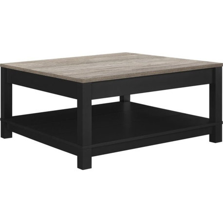 Altra Furniture Carver Square Coffee Table in Black and Sonoma Oak