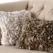 SFERRA Gorgeous Bed Linens Delancey Felt Petal Pillow