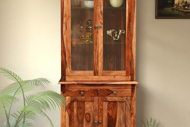 Lewis Solid Teak Wood Hutch Cabinet