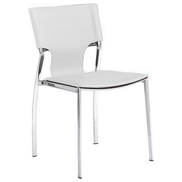 Leather Dining Chair, White