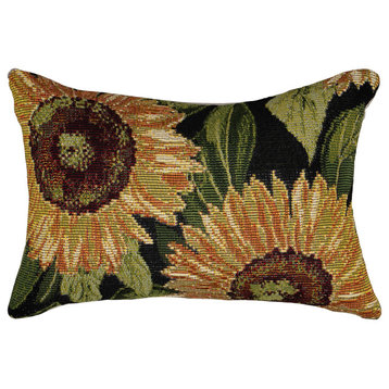 Marina Sunflowers Indoor/Outdoor Pillow Black 12"x18"