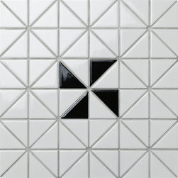 Windmill Series: A Dynamic Triangle Tile - TR2-SW-GW-B - Mosaic Tile