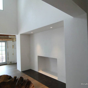 White Tadelakt Kitchen and Dining Room