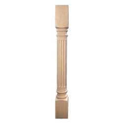 Inviting Home Inc. - Fluted Kitchen Island Leg, Cherry, 3-3/4" - Table Tops And Bases