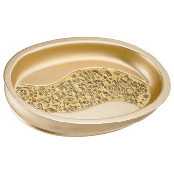 Popular Bath Sinatra Gold Bath Accessories Soap Dish - 2"H x 5"W x 3"D