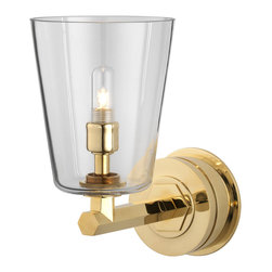 The Single Chessleton Light with Clear Conical Shade - Bathroom Wall Lights