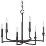 Golden Lighting - Ellyn 6 Light Chandelier Matte Black - Ellyn is a collection of striking, attractive, minimalistic fixtures in a smooth Matte Black finish. Clean and transitional, this elegant design features slim candles fixed to curved arms. Two candles are balanced on each arc for added symmetry.